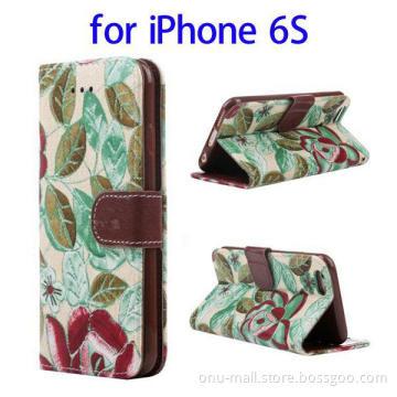 Paypal acceptable hand strap flip leather phone case for iPhone 6S